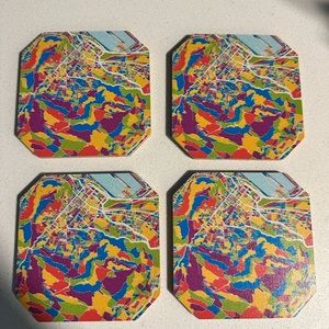 Brand New Cape Town, South Africa Rainbow Map Coasters